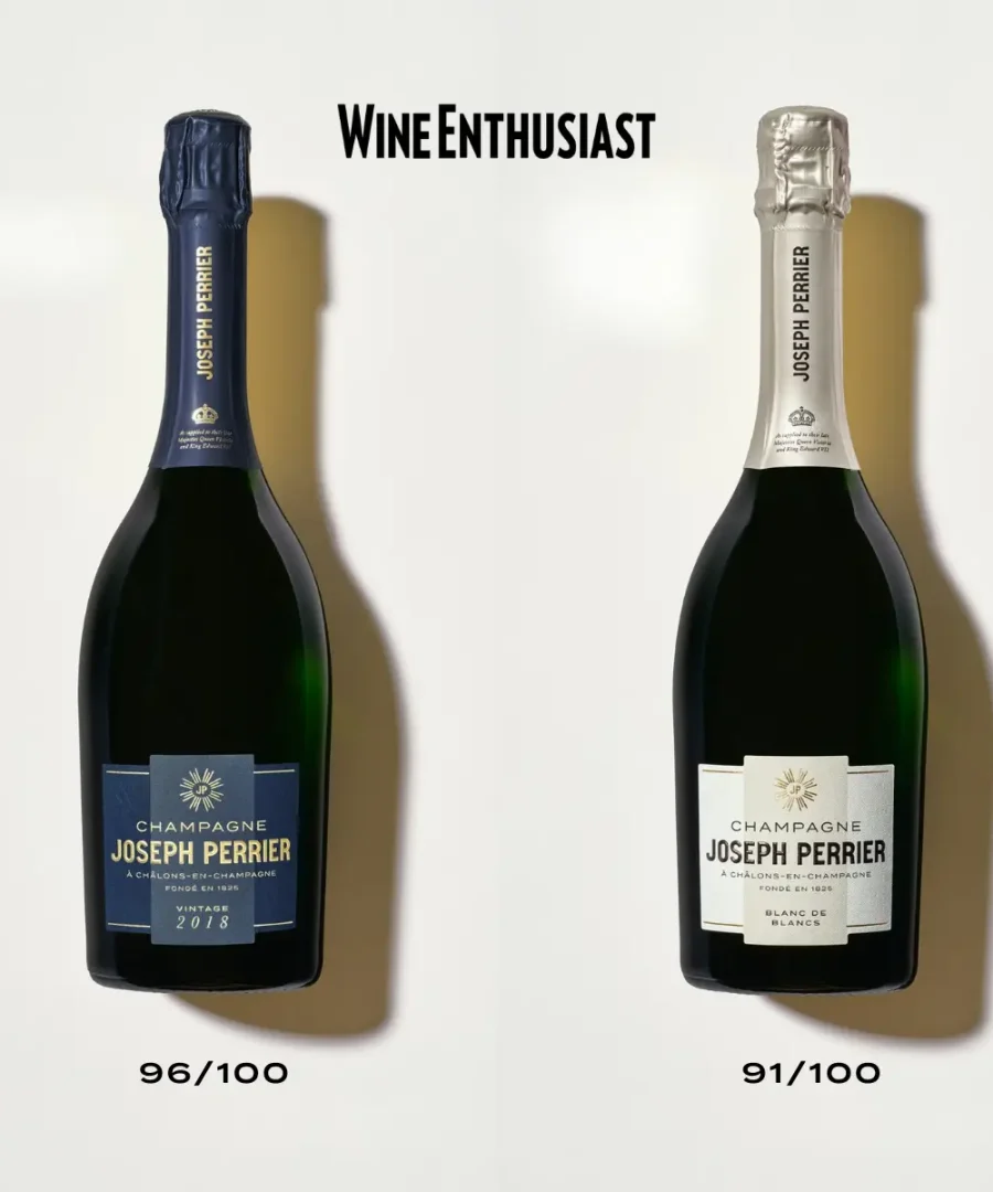 Champagne Joseph Perrier awarded by Wine Enthusiast: 96/100 for